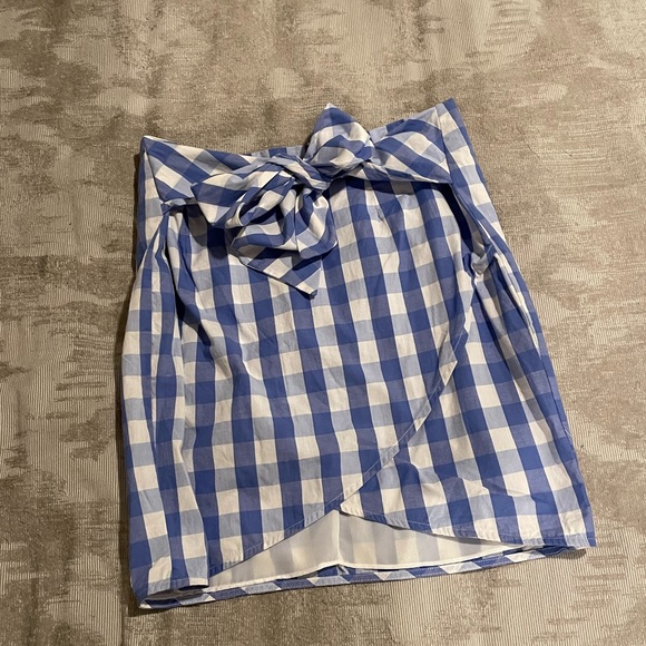 Gingham Faux Wrap Skirt - Picture 1 of 3